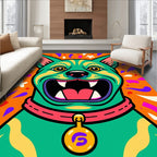 Vibrant Emerald Dog Confetti Whimsy Rug
