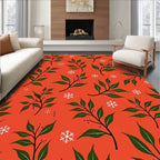 Winter Berry Snow Flake Branch Rug