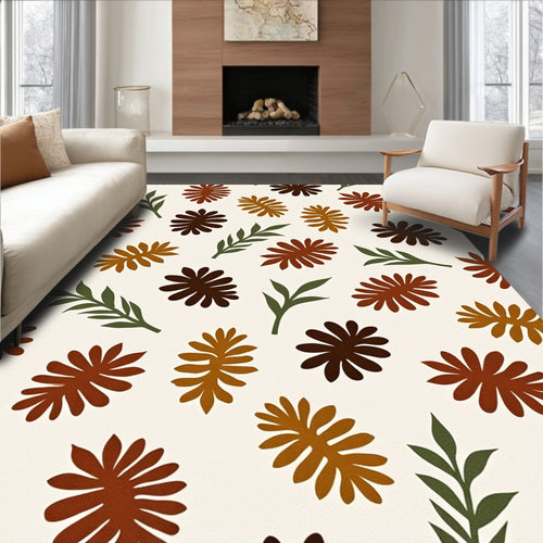 Autumn Earthy Tone Floral Branches Rug