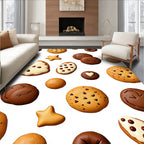 Whimsical Cookie Collage Food Print Rug