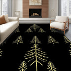 Yellow Pine Forest Silhouette Rug