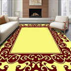 Crimson Flourish Yellow Border Rug