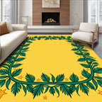 Emerald Vine Yellow Star Frame Rug
