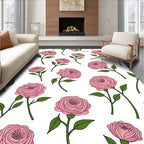 Pink Rose Garden Stem Arrangement Rug