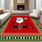 Classic Santa Claus Red Border Rug