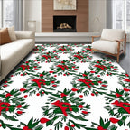 Red Green Festive Holly Berry Rug