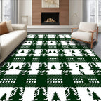 Forest Green Buffalo Check Trees Rug