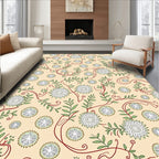 Cream Floral Vine Botanical Garden Rug