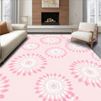 Sweet Pink Floral Medallion Garden Rug