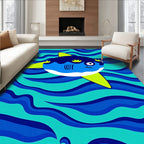Friendly Blue Ocean Sunfish Rug