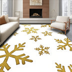 Gold Snowflakes Scatter Rug