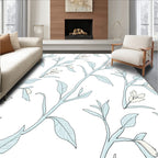 Light Blue Branch Foliage Arrangement Rug