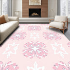 Soft Pink Floral Mandala Repeat Rug