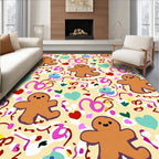 Whimsical Gingerbread Heart Confetti Rug